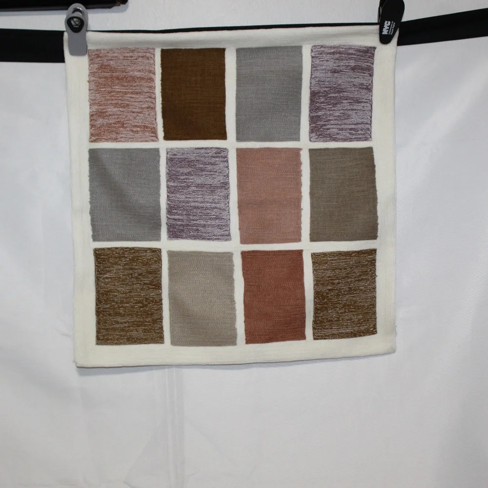 West Elm Texture Pillow Cover. 12 Square Pattern Design. Sz. 20